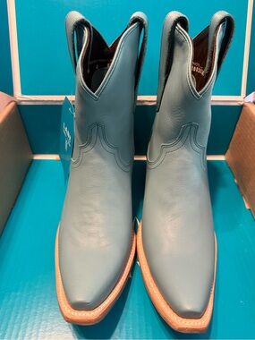 Lane Emma Jane Light Blue (Turquoise Blaze) Cowgirl Ankle Boots 8.5